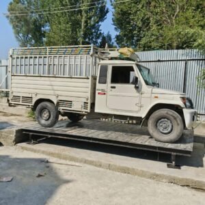 Truck weighing scale installed at industrial weighbridge weighing commercial goods vehicle heavy duty digital weighing system