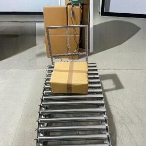 Industrial roller platform weighing scale with digital indicator weighing carton box in warehouse