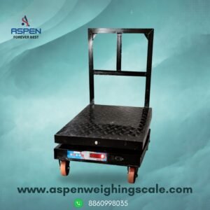 Mobile platform weighing scale on wheels by Aspen Weigh Systems for logistics, warehouse and industrial material handling